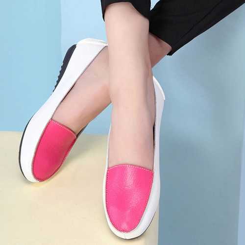 Women Fashion Autumn Flats Slip On Soft Sole Shoes Anti Skid Loafers
