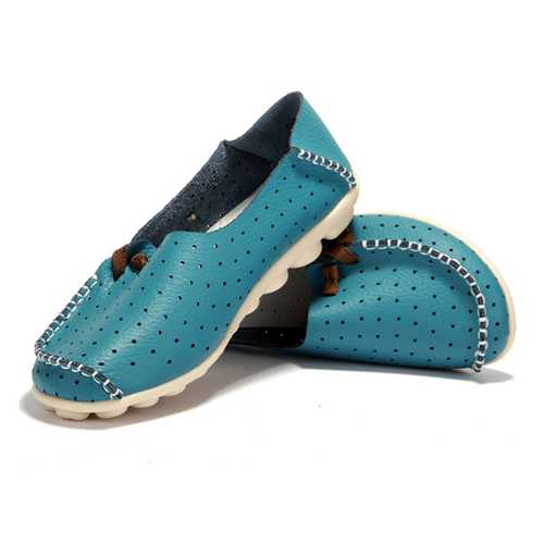 Big Size Women Casual Flat Shoes Slip On Ballerina Flats Hollow Out Flat Loafers