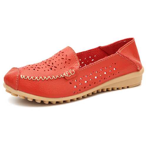 Women Flats Casual Comfortable Soft Round Toe Hollow Out Flat Loafers Shoes