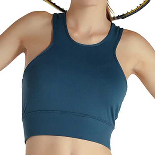 Women Comfort Shakeproof Solid Color Wireless Pullover Yoga Sports Bra