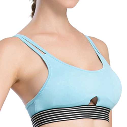 Women Sexy Breathable Cross-Criss Wireless Bra Key Hole Front Sports Yoga Underwear
