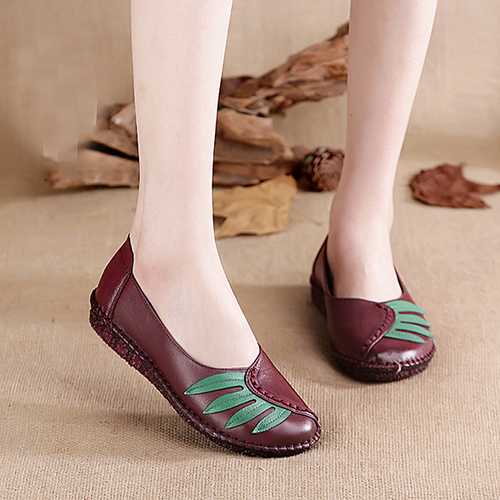 Women Leather Handmade Flat Loafers