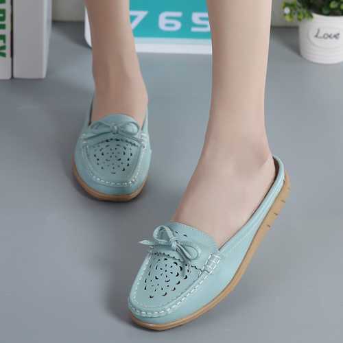 US Size 5-12 Women Casual Soft Hollow Flats Slippers