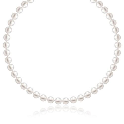 14k Yellow Gold Necklace with White Freshwater Cultured Pearls (6.0mm to 6.5mm), size 16''