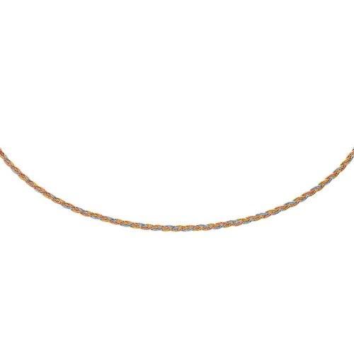 14k Tri Tone Gold Plaited Motif Multi Strand Mirror Spring Necklace, size 17''