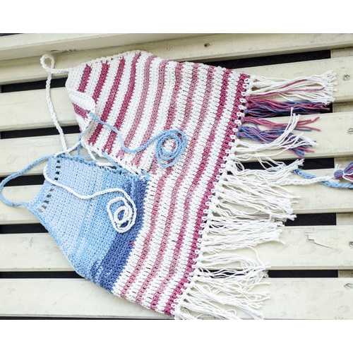 Handmade Crochet Crop Top, Patriotic Boho Chic
