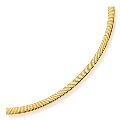 6.0mm 14k Two Tone Gold Reversible Omega Necklace, size 18''