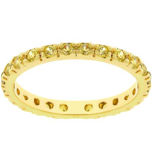 Yellow Cubic Zirconia Eternity Ring