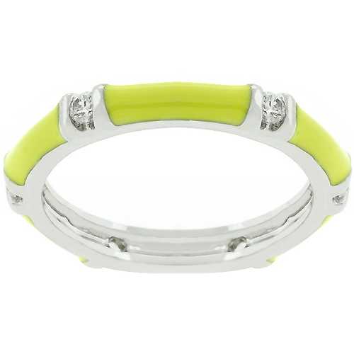 Yellow Enamel Stacker Ring