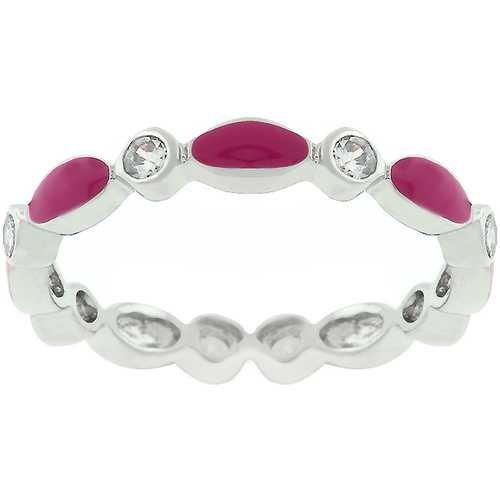 Fuchsia Link Enamel Stacker Ring