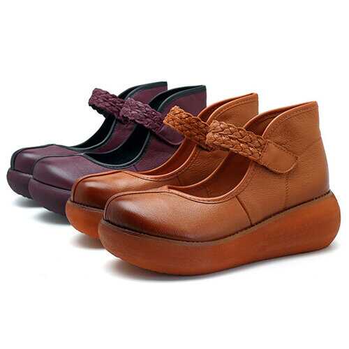 SOCOFY Soft Flat Leather Loafers