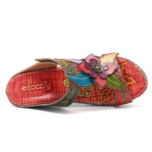 SOCOFY Bohemian Adjustable Leather Sandals