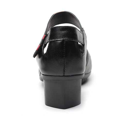 SOCOFY Retro Leather Hollow Out Sandals