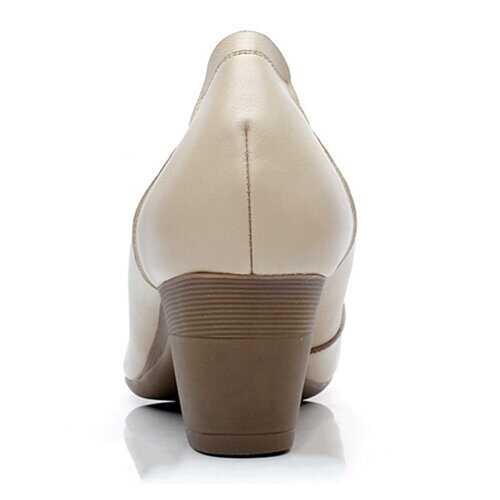 SOCOFY Chocolate Color Soft Leather Pumps