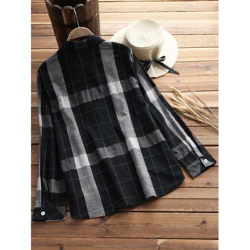 Vintage Plaid Long Sleeve Shirts