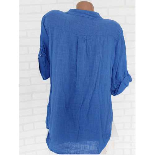 Solid Color Long Sleeve Cotton Shirts