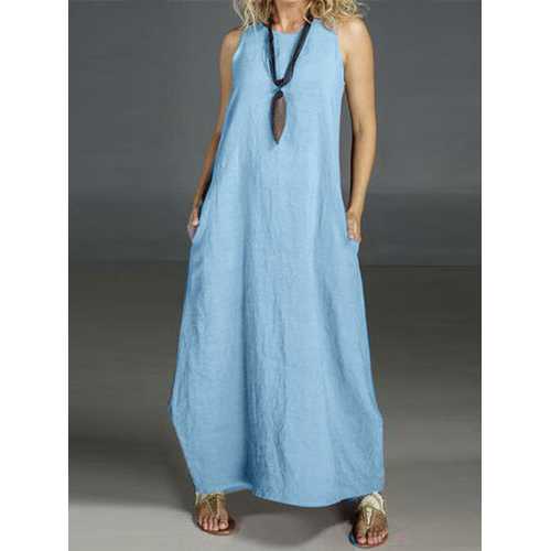 Vintage Solid Color Dress