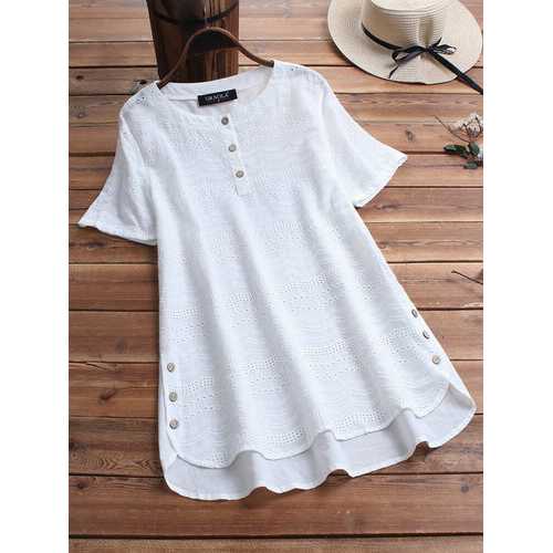 Bohemian Embroideried Short Sleeve Blouse