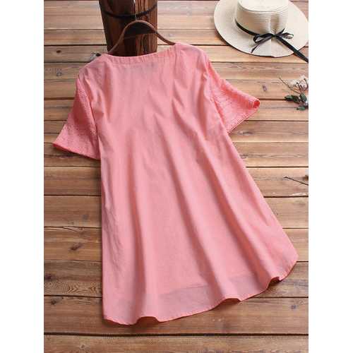 Bohemian Embroideried Short Sleeve Blouse