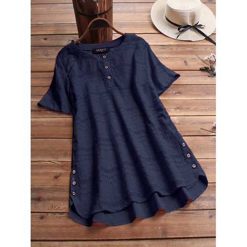 Bohemian Embroideried Short Sleeve Blouse