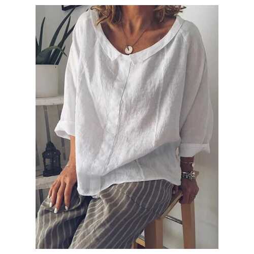 Lapel Solid Color Casual Blouse