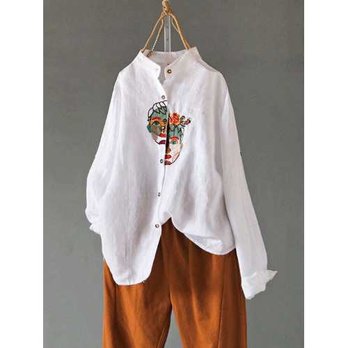 Embroidery Long Sleeve Blouse