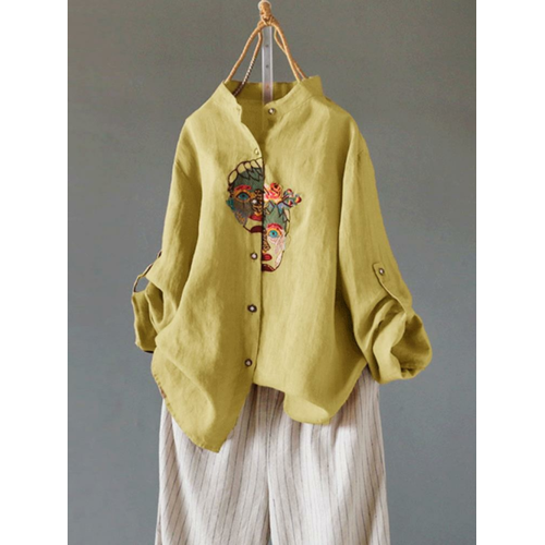 Embroidery Long Sleeve Blouse