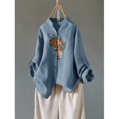 Embroidery Long Sleeve Blouse