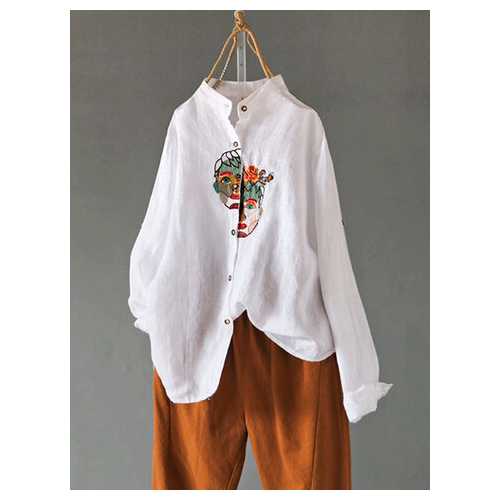 Embroidery Long Sleeve Blouse