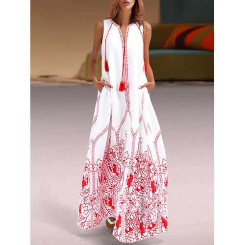 Sleeveless Embroidered Dress