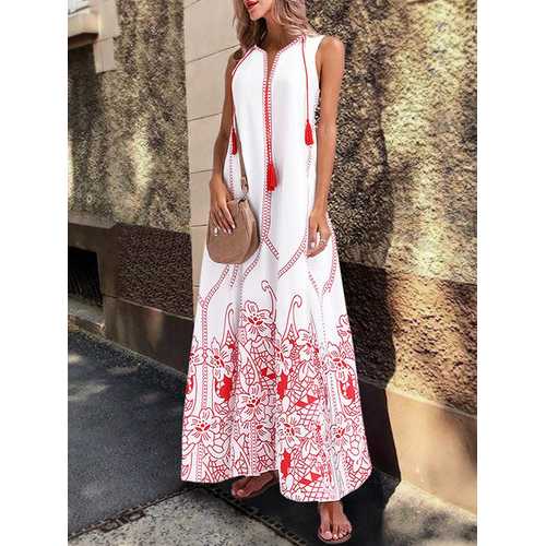 Sleeveless Embroidered Dress