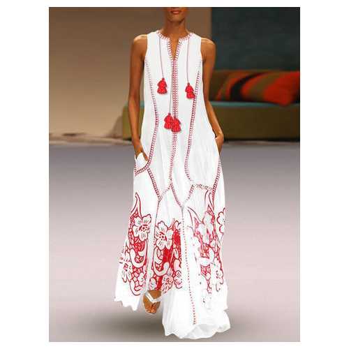 Sleeveless Embroidered Dress