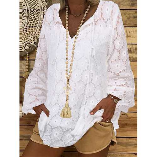 Chic Crochet Lace Shirt