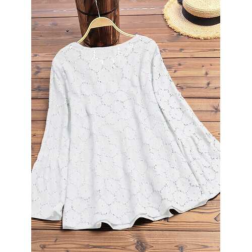 Chic Crochet Lace Shirt