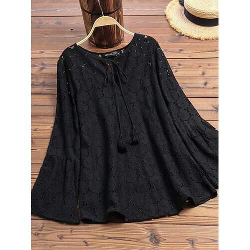 Chic Crochet Lace Shirt