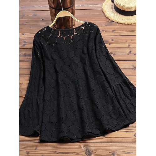 Chic Crochet Lace Shirt