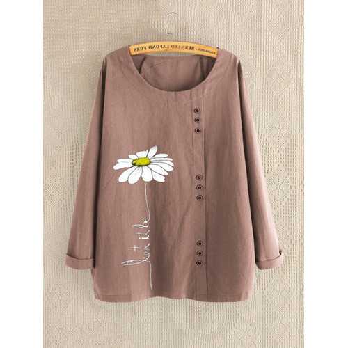 Casual Print Daisy Shirt