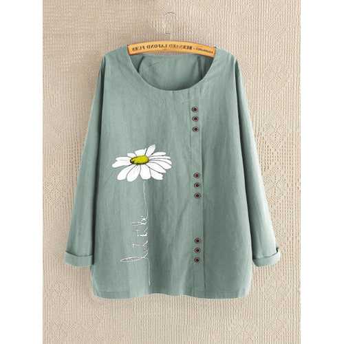 Casual Print Daisy Shirt