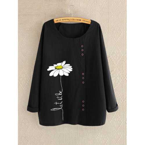 Casual Print Daisy Shirt