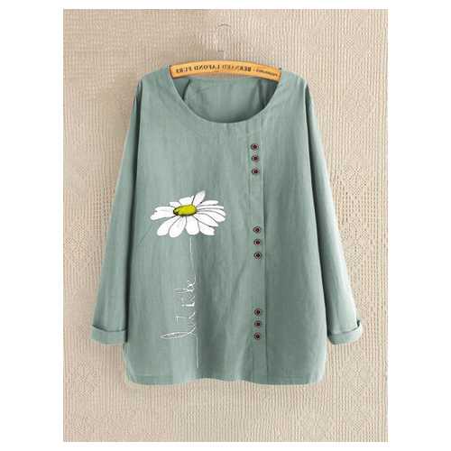 Casual Print Daisy Shirt