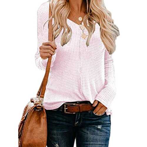 Knitting Solid Color Blouse