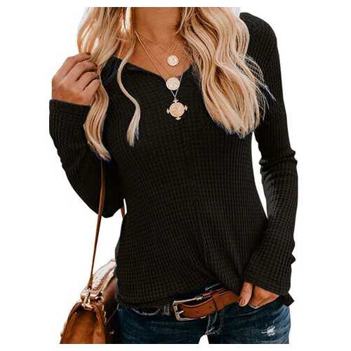 Knitting Solid Color Blouse