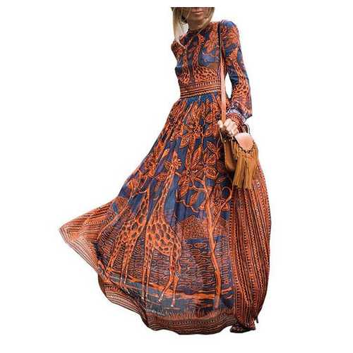 Bohemian Print Vintage Maxi Dress
