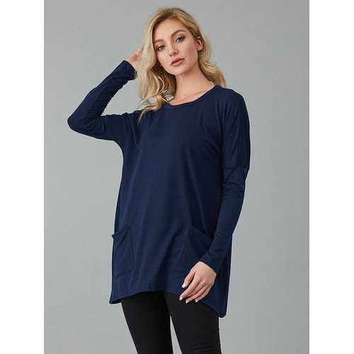 Pure Color Double Pockets Shirt