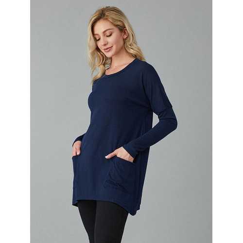 Pure Color Double Pockets Shirt