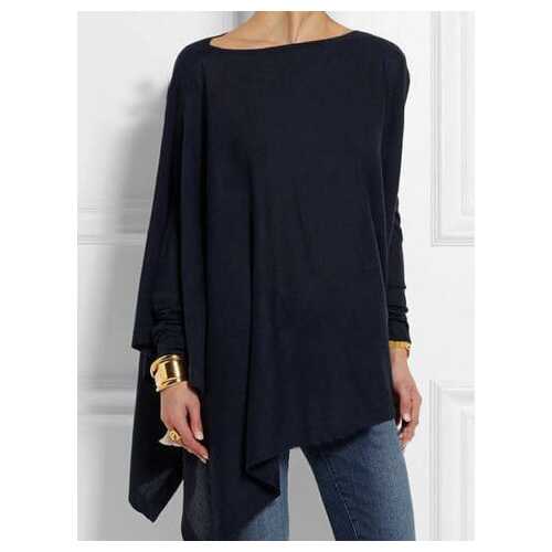 Solid Color Irregular Long Sleeve Shirt