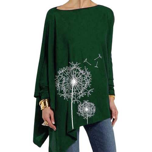 Print Asymmetrical Blouse