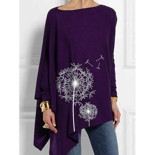 Print Asymmetrical Blouse