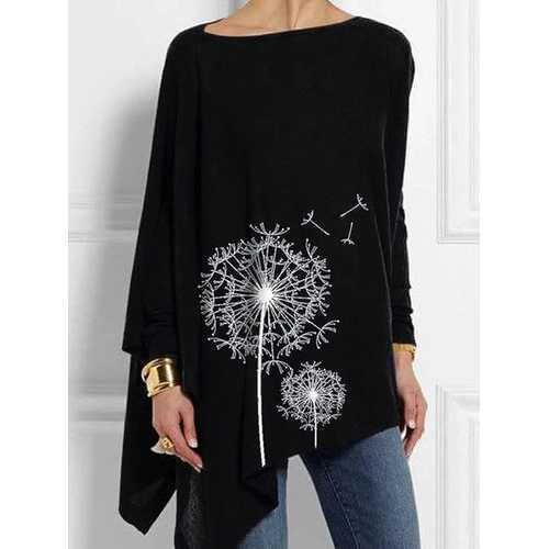 Print Asymmetrical Blouse