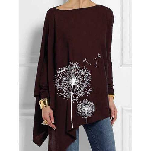 Print Asymmetrical Blouse